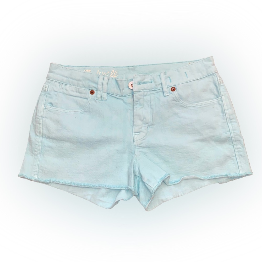 MADEWELL LIGHT BLUE DENIM MINI SHORTS // SIZE 25🩵